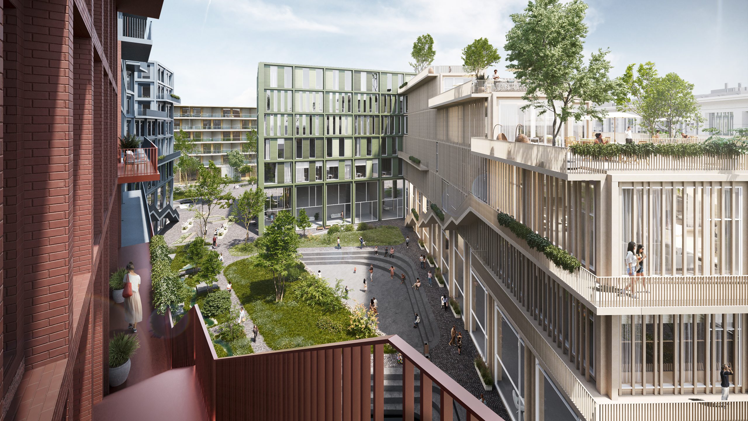 Neues Stadtquartier - Innenhofsituation